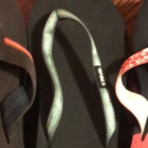 Green teva flip flop